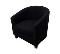 WWQQKJ 2 Pezzi Copripoltrona 1 Posto Chesterfield Elasticizzato, Poltrona Club da Cocktail Antiscivolo Rimovibile Tub Chair Copripoltrona per Camera da Letto Bar(Tinta Unita - Nero)