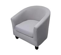 WWQQKJ 2 Pezzi Copripoltrona 1 Posto Chesterfield Elasticizzato, Poltrona Club da Cocktail Antiscivolo Rimovibile Tub Chair Copripoltrona per Camera da Letto Bar(Tinta Unita - Grigio Chiaro)