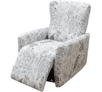 WWQQKJ 4-Pezzi Copripoltrona Relax Reclinabile Universale, Moderna Fodere Copripoltrona Reclinabile 1 Posto Elasticizzato Lavabile Rimovibile,Copertura per Poltrona Reclinabile(Color 08)