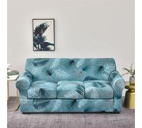 WWQQKJ Copridivano 3/2/1 Posti, Stampa Floreale Copridivano Elasticizzato con Copricuscino Separato, Antiscivolo Copri Divano, Copridivano Elasticizzato, Lavabile(Blu,3 Posto)