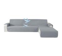 WWQQKJ Copridivano Impermeabile 1 Posto, copripoltrona, Protezione Universale for Divano con braccioli, Antiscivolo e Spesso, Protezione dai Graffi di Gatti e Cani(Gris Clair,Péninsule 4 Places)