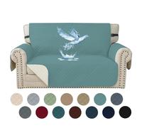 WWQQKJ Copridivano Impermeabile 1 Posto, copripoltrona, Protezione Universale for Divano con braccioli, Antiscivolo e Spesso, Protezione dai Graffi di Gatti e Cani(Bleu Clearwater,2 Places)