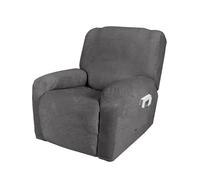 WWQQKJ Copridivano Relax Reclinabile Elasticizzato 2 Posti, Copripoltrona Relax Reclinabile Universale con Tasche, 6-Pezzi Fodera per Poltrona Lavabile(Gris,1 Place(4pièces))