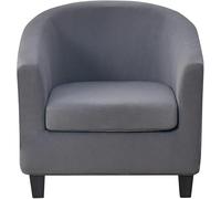 WWQQKJ Copripoltrona 1 Posto Chesterfield Elasticizzato 2 Pezzi Tinta Unita Fodere Poltrona da Cocktail Antiscivolo con Coprisedile per Bar Soggiorno Camera da Letto Club(Cenere)
