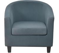 WWQQKJ Copripoltrona 1 Posto Chesterfield Elasticizzato 2 Pezzi Tinta Unita Fodere Poltrona da Cocktail Antiscivolo con Coprisedile per Bar Soggiorno Camera da Letto Club(Dark Gray)