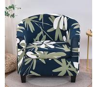 WWQQKJ Copripoltrona Elasticizzato con Stampa Floreale Classico Chesterfield 1 Posto Universale Antiscivolo Copripoltrona da Cocktail Soggiorno con Fodera per Cuscino(Dark Green)
