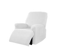 WWQQKJ Copripoltrona Jacquard Elasticizzato per Poltrona reclinabile Relax con Tasche copridivano salvadivano(Bianco)