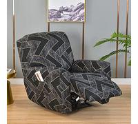 WWQQKJ Copripoltrona Relax reclinabile Elasticizzata, 1 2 3 posti Copridivano Poltrona Relax Antiscivolo Copertura Fodera per Poltrona reclinabile con Tasca(F,1 Seat (4pcs))