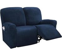 WWQQKJ Elastico Velluto Copripoltrona Relax Reclinabile 1 Posto, 4-Pezzo con Tasche Copripoltrona Relax Reclinabile Elettrica Antiscivolo Copripoltrona per(Marina Militare,2 posti)