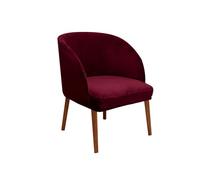 WWQQKJ Velluto Coprisedia Elasticizzati Rotondi Schienale con Braccioli 2/4/6 Pezzi Fodera per Sedia da Pranzo Poltroncina Scandinava Cucina Copertura Sedie Sala Pranzo(Claret Chiaretto,6PCS)