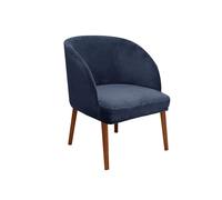 WWQQKJ Velluto Coprisedia Elasticizzati Rotondi Schienale con Braccioli 2/4/6 Pezzi Fodera per Sedia da Pranzo Poltroncina Scandinava Cucina Copertura Sedie Sala Pranzo(Navy Blue,6PCS)