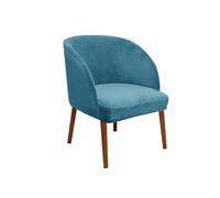 WWQQKJ Velluto Coprisedia Elasticizzati Rotondi Schienale con Braccioli 2/4/6 Pezzi Fodera per Sedia da Pranzo Poltroncina Scandinava Cucina Copertura Sedie Sala Pranzo(Peacock Blue,1PCS)