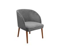 WWQQKJ Velluto Coprisedia Elasticizzati Rotondi Schienale con Braccioli 2/4/6 Pezzi Fodera per Sedia da Pranzo Poltroncina Scandinava Cucina Copertura Sedie Sala Pranzo(Gray Grigio,6PCS)