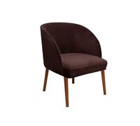 WWQQKJ Velluto Coprisedia Elasticizzati Rotondi Schienale con Braccioli 2/4/6 Pezzi Fodera per Sedia da Pranzo Poltroncina Scandinava Cucina Copertura Sedie Sala Pranzo(Brown Marrone,6PCS)