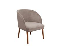 WWQQKJ Velluto Coprisedia Elasticizzati Rotondi Schienale con Braccioli 2/4/6 Pezzi Fodera per Sedia da Pranzo Poltroncina Scandinava Cucina Copertura Sedie Sala Pranzo(Taupe,4PCS)