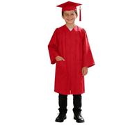 WWricotta Abito Laurea in Maglia Lucida con Cappello, per Bambini 2-9 Anni, Ideale per Cerimonie e Foto ricordo, Regalo Perfetto.