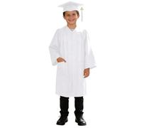 WWricotta Abito Laurea in Maglia Lucida con Cappello, per Bambini 2-9 Anni, Regalo Perfetto per Cerimonie.