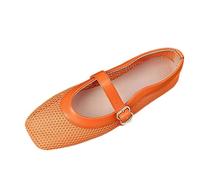 WWricotta Ballerine con Punta Quadrata in Mesh - Modello Mary Jane Slip-on, Traspiranti e comode, Ideali per Look Casual Estivo