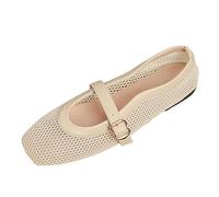 WWricotta Ballerine con Punta Quadrata in Mesh - Modello Mary Jane Slip-on, Traspiranti e comode, Ideali per Look Casual Estivo