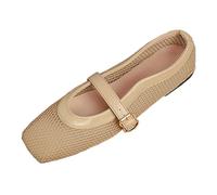 WWricotta Ballerine con Punta Quadrata in Mesh - Modello Mary Jane Slip-on, Traspiranti e comode, Ideali per Look Casual Estivo