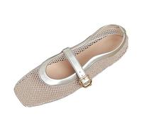 WWricotta Ballerine con Punta Quadrata in Mesh - Modello Mary Jane Slip-on, Traspiranti e comode, Ideali per Look Casual Estivo