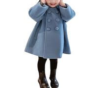 WWricotta Bambini nel lungo panno di lana e cotone per bambine che ispessiscono il cappotto doppio in inverno386