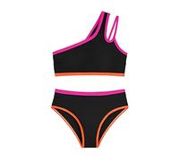 WWricotta Bikini Monospalla per Bambine 7-16 Anni con Coppa Imbottita e Tinta Unita, Design Elegante per la Spiaggia.