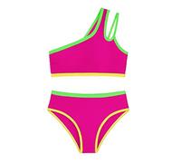 WWricotta Bikini Monospalla per Bambine 7-16 Anni con Coppa Imbottita e Tinta Unita, Design Elegante per la Spiaggia.