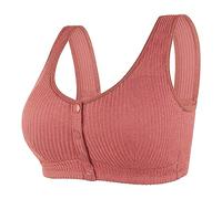 WWricotta Bralette Senza Ferretto per Taglie Forti, Chiusura Frontale, Schiena a T, Sfoderata e Seamless, Reggiseno per Busto Grande/A