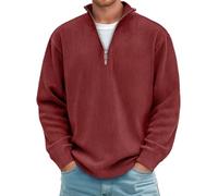 WWricotta Camicia in Velluto a Coste con Collo Alto, Cerniera, Manica Lunga, Casual, Morbida e Calda, Giacca Testurizzata per la Stagione Autunno-Inverno/A