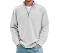 WWricotta Camicia in Velluto a Coste con Collo Alto, Cerniera, Manica Lunga, Casual, Morbida e Calda, Giacca Testurizzata per la Stagione Autunno-Inverno/A