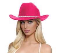 WWricotta Cappelli di Lana da Uomo e da Donna Cappello a Cilindro da Cowboy Western con Tre Strass/1