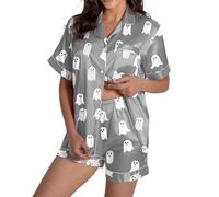 WWricotta Comodi Pigiami da Donna per Halloween, Design Elegante con Scollo Rotondo e Motivo Decorativo, Perfetti per Le Stagioni Autunnali e Invernali, Versatili per Abbigliamento Casual.181