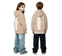 WWricotta Felpa con Cappuccio e Nome Città per Ragazzo, Maniche Lunghe, Comoda e Casual, Perfetta per Bambini Che Amano Lo Streetwear.