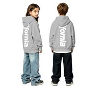 WWricotta Felpa con Cappuccio per Ragazzo con Stampa Città, Maniche Lunghe, Morbida e Casual, Perfetta per Bambini, Look Urbano e Confortevole.