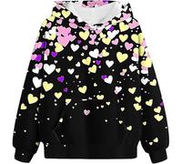WWricotta Felpe con Cappuccio per Ragazze Adolescenti Come Magliette con Stampa a Cuore per San Valentino Outfit per Ragazze Adolescenti Top Carini Felpe alla Moda per ragazze261