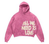 WWricotta Is all Need Felpa Donna con Cappuccio Giacca con Stampa Lettere Felpa Punk Streetwear