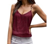 WWricotta Nuovo gilet a canotta con paillettes da donna con parte superiore per capispalla, banchetto, riunione annuale, abito per abbigliamento interno