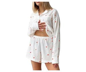 WWricotta Pigiama da Donna alla Moda con Stampa a d'Amore, Set da Due Pezzi, Pantaloncini Morbidi e Comodi, Vestiti per la casa/1