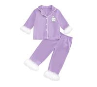 WWricotta Pigiama di Halloween per Bambini, a Maniche Lunghe, con Colletto e Cardigan Aperto sul Davanti, Comodo Abbigliamento da Notte per Bambini
