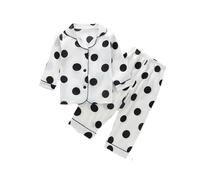 WWricotta Pigiama in Raso di con Bottoni per Bambini, Set da Due Pezzi Tinta Unita, Coordinato per la Famiglia, Abbigliamento da Notte, Abbigliamento da Notte a Maniche Lunghe