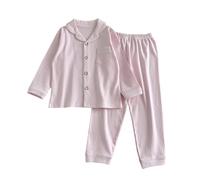 WWricotta Pigiama Invernale Termico a Maniche Lunghe per Bambine con Cardigan Aperto sul Davanti e colletto332