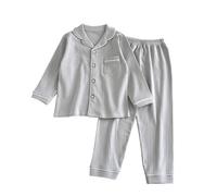 WWricotta Pigiama Invernale Termico a Maniche Lunghe per Bambine con Cardigan Aperto sul Davanti e colletto332