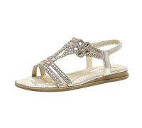 WWricotta Sandali comfort donna cavigliera elastica, tacco basso, punta aperta, cristallo e fiori, boho, scarpe da spiaggia casual/A
