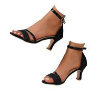 WWricotta Sandali donna cavigliera sottile, tacco medio 4 cm, eleganti, punta aperta, cinturino posteriore elastico, scarpe estive casual e comode per tutti i giorni/A
