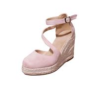 WWricotta Scarpe da sposa plateau tacco grosso P2mps con cinghie, comode e stabili per il grande giorno