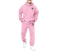 WWricotta Set Bambino Felpa con Stampa Leone e Pantaloni Jogging, Grigio, Look Selvaggio