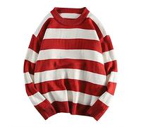 WWricotta Suéter casual a para hombre Top Rip Suéter de manga larga Suelto Cálido Cuello redondo Sudadera Blusa