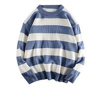 WWricotta Suéter casual a para hombre Top Rip Suéter de manga larga Suelto Cálido Cuello redondo Sudadera Blusa