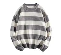 WWricotta Suéter casual a para hombre Top Rip Suéter de manga larga Suelto Cálido Cuello redondo Sudadera Blusa